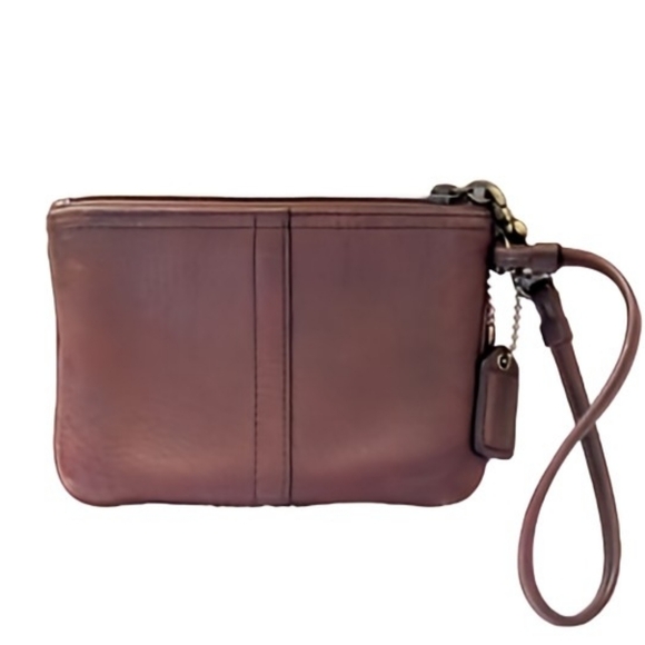 👜 Vintage Y2K Coach Tobacco Brown Pebbled Leather Soho Small Wristlet Bag - Picture 1 of 8